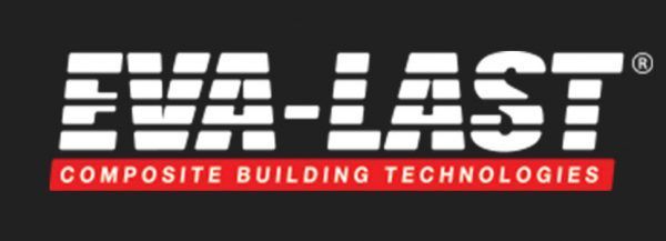 Eva-last composite building technologies logo on a black background