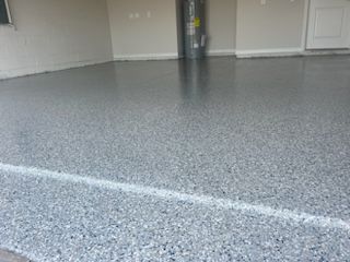 Gray epoxy garage floor.
