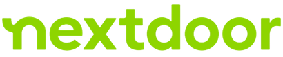 Nextdoor logo in lime green text.