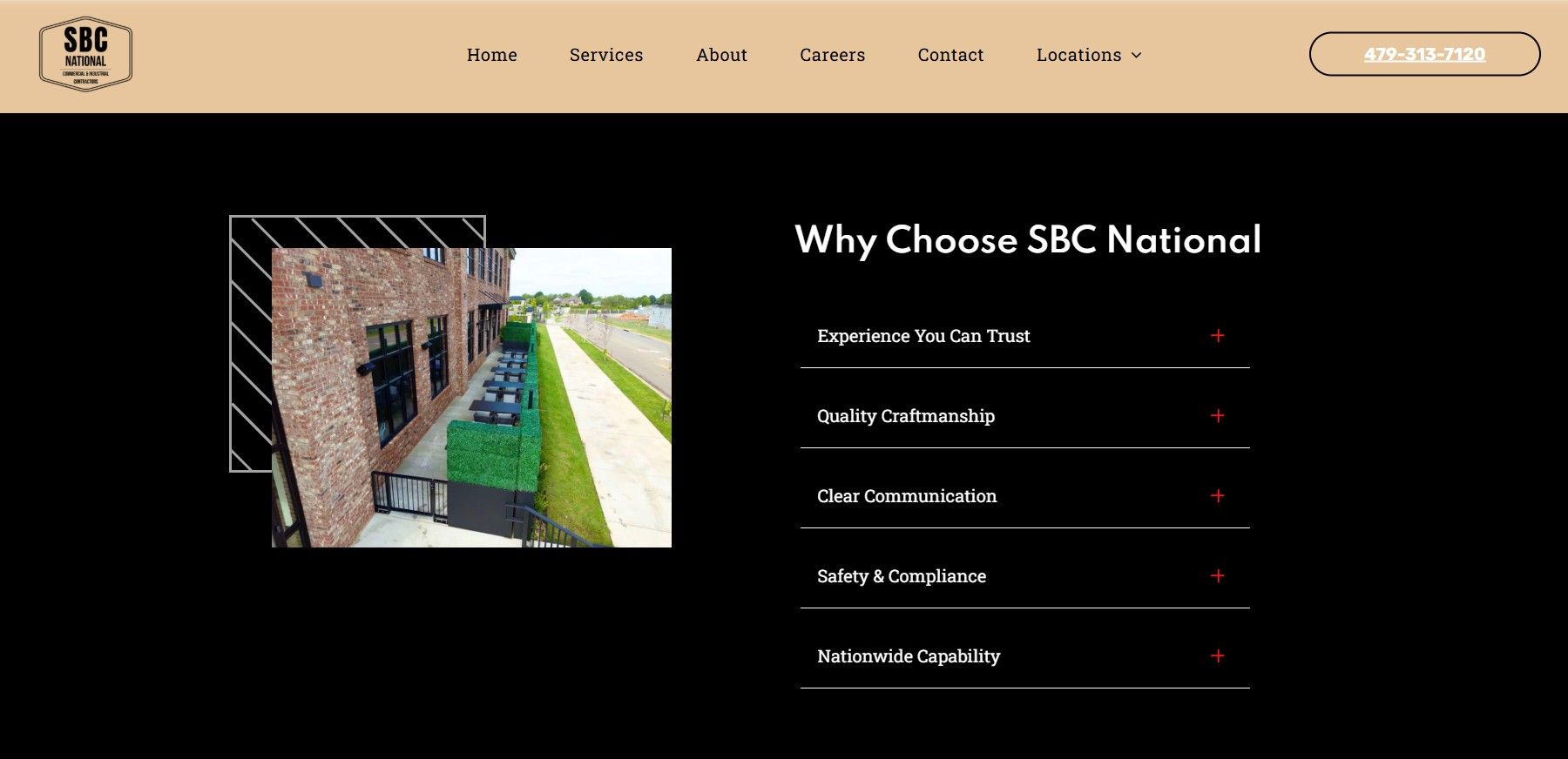 SBC National website section titled