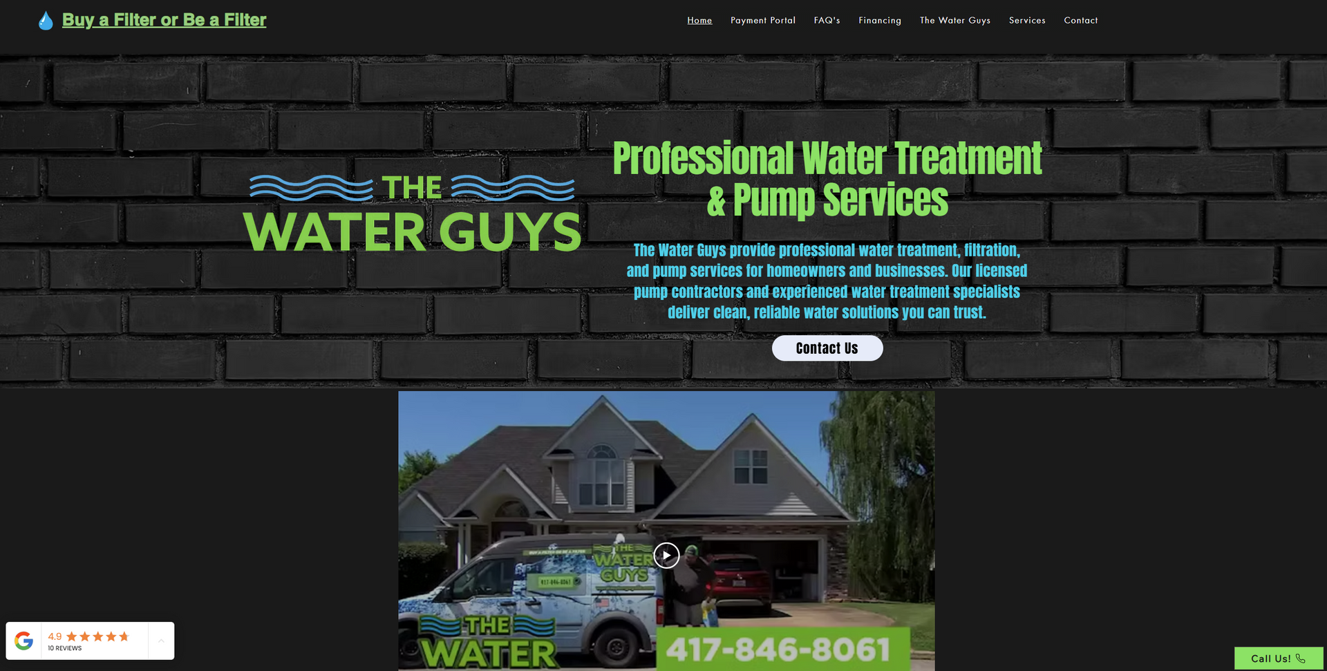 Website header for