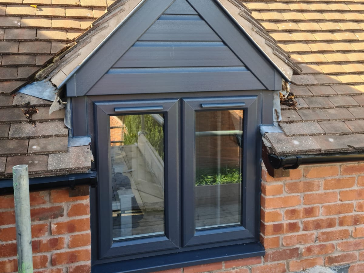Black Casement windows inn gable dormer - Prior Products Stratford-upon-Avon
