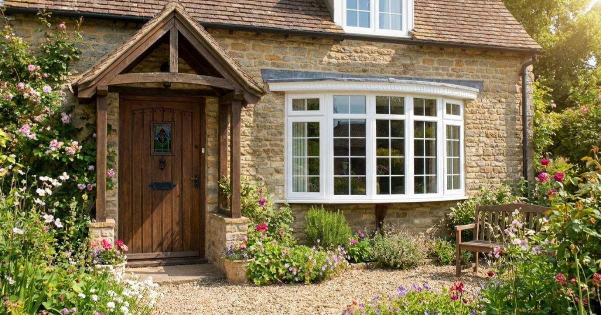 Bow window canopies by Prior Products in Stratford-upon-Avon