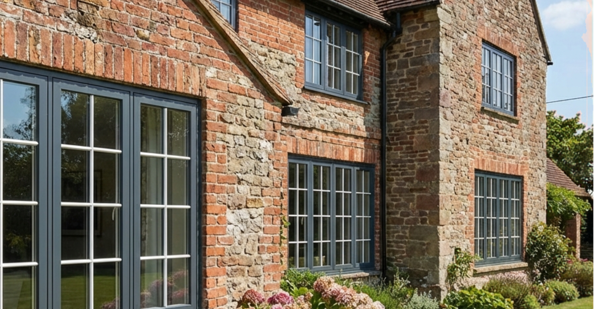 House with Anthracite Flush casement windows by Prior Products  Stratford upon Avon