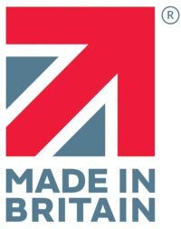 The made in britain logo has a british flag on it.