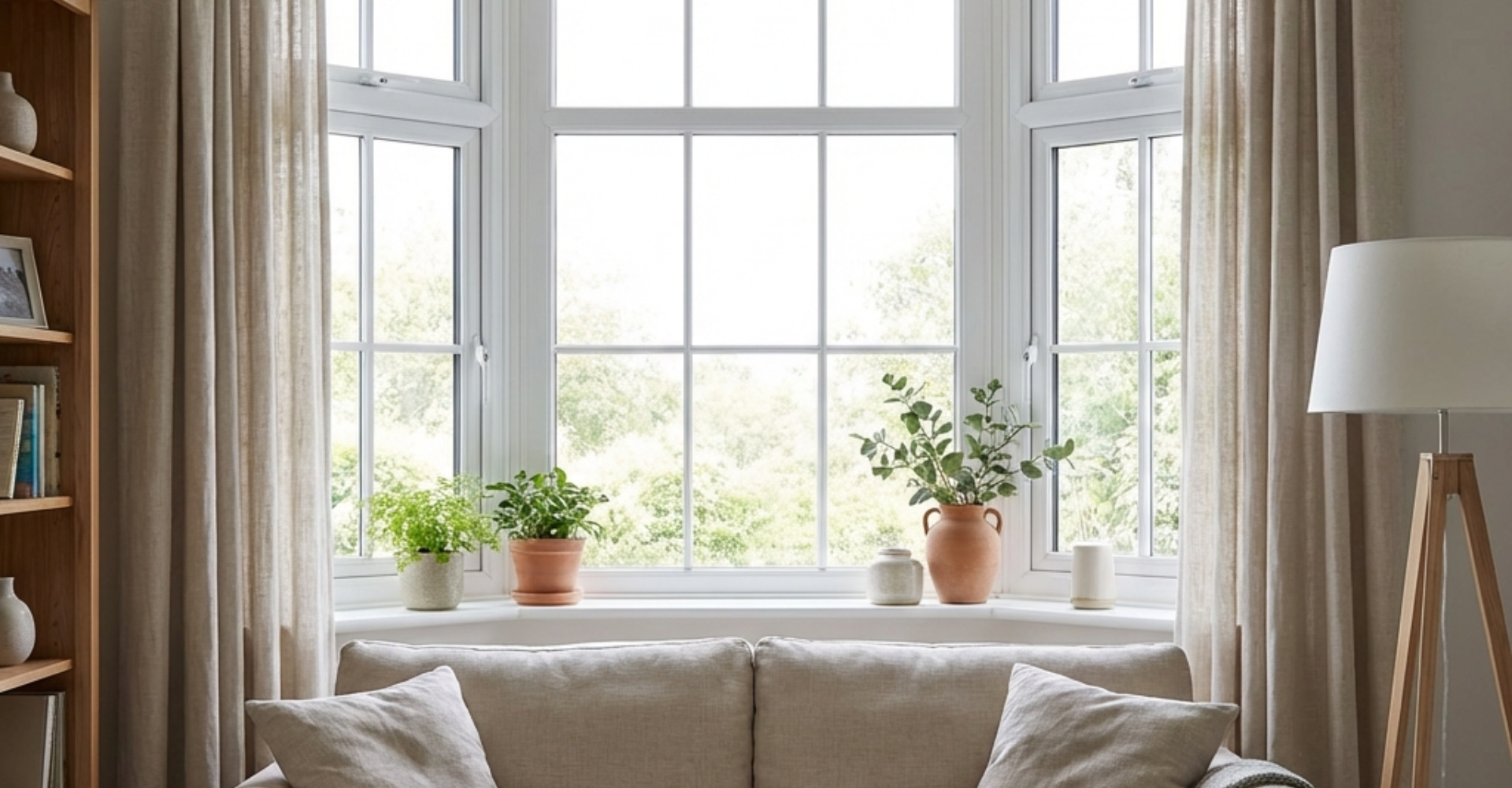White upvc sash bay windows Prior Products Stratfordupon Avon