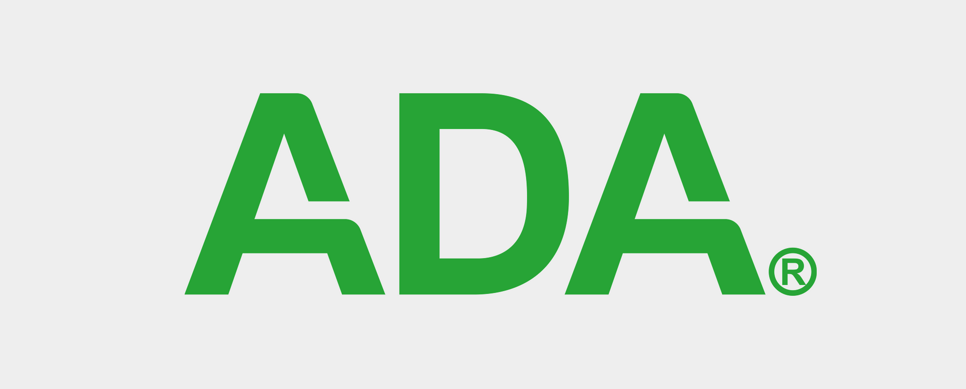 Green ADA logo on a light gray background.