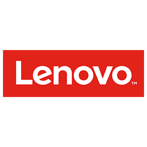 Logo Lenovo : Texte « Lenovo » blanc sur fond rectangulaire rouge.