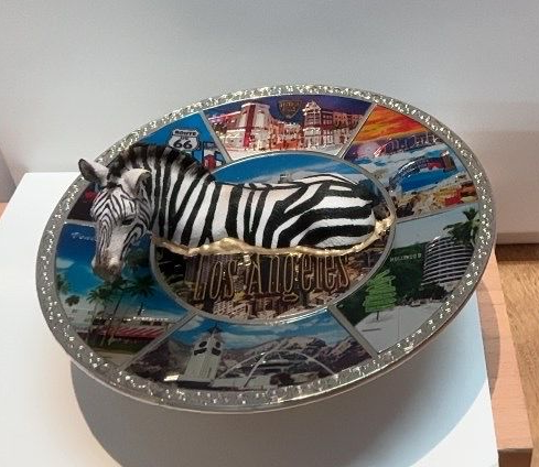 Zebra - metalen schaaltje met afbeeldingen Los Angeles