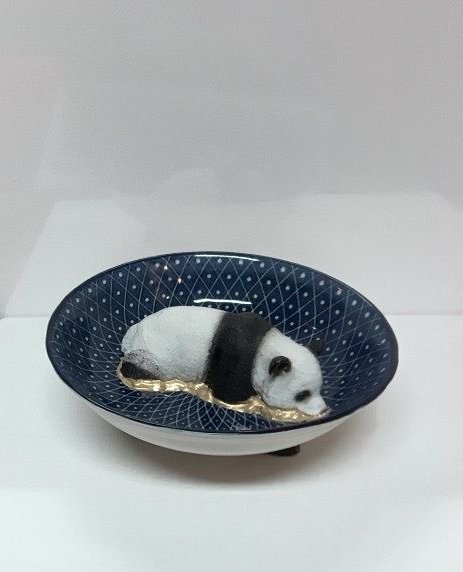 Panda - blauw schaaltje 14 cm doorsnee