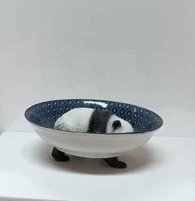Panda - blauw schaaltje 14 cm doorsnee
