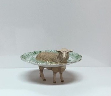 Schaap - klassiek groen/wit schaaltje 12cm doorsnee