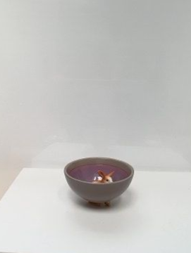 Kaninchen – tiefes Schälchen in Grau/Lila, 9 cm Durchmesser