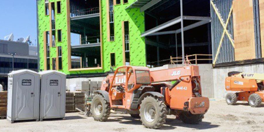 Construction Site with Portable Restrooms