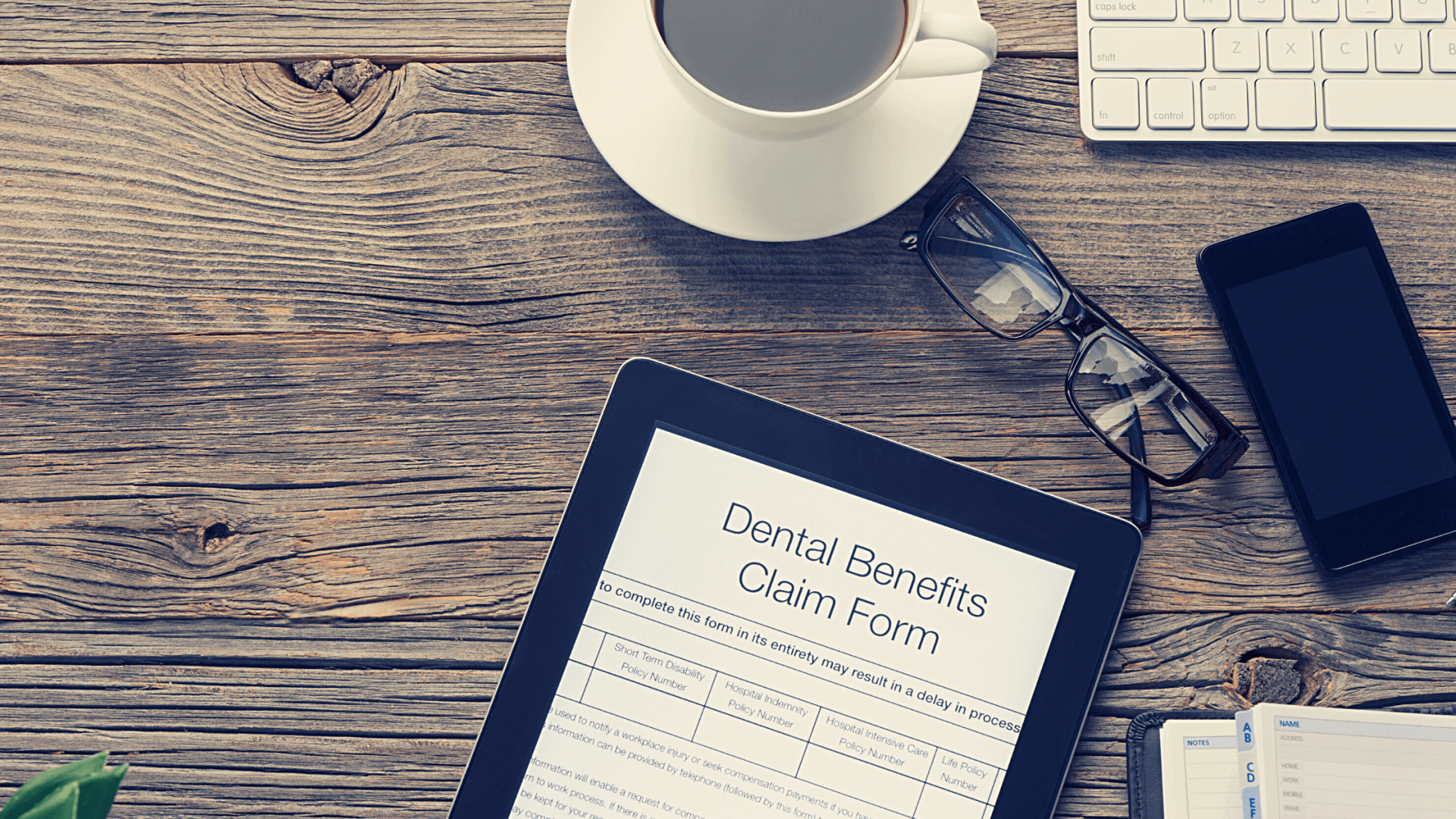 iPad with dental benefits form