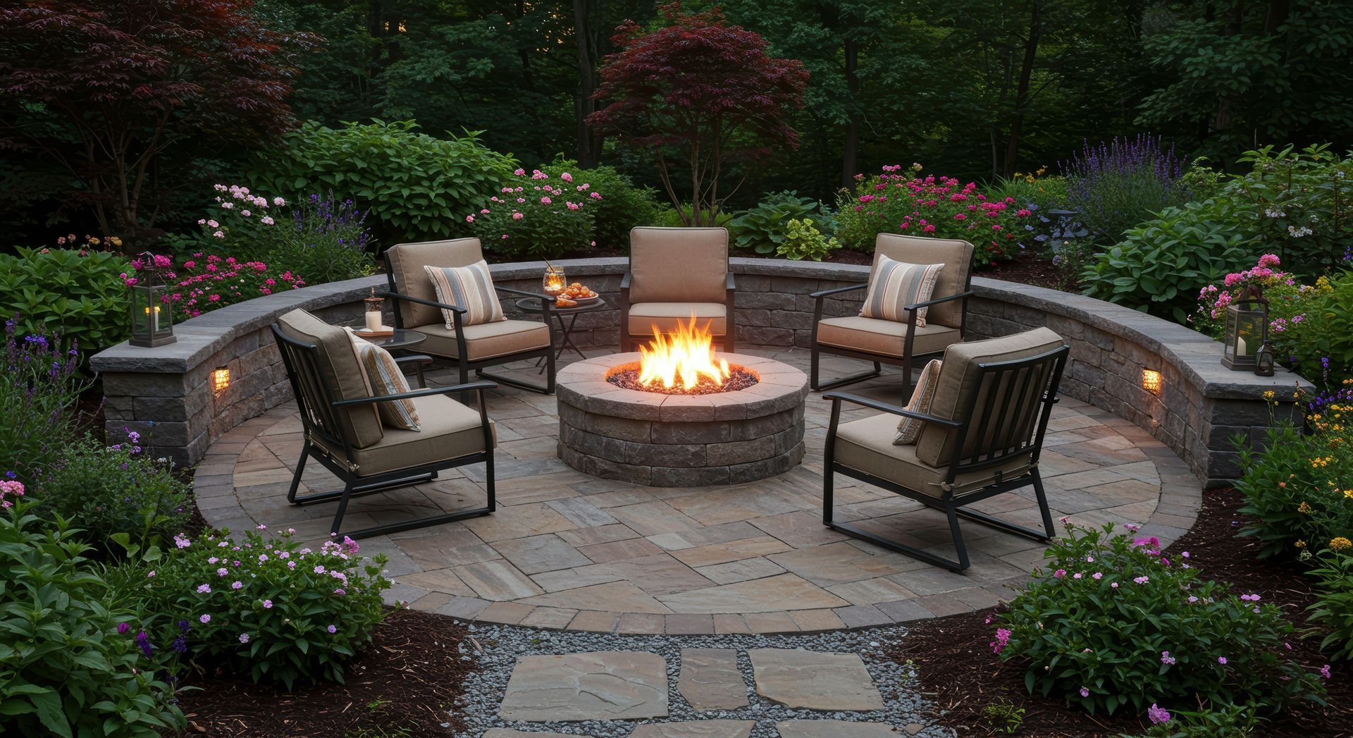concrete patio outdoor living space in Georgia backyard
