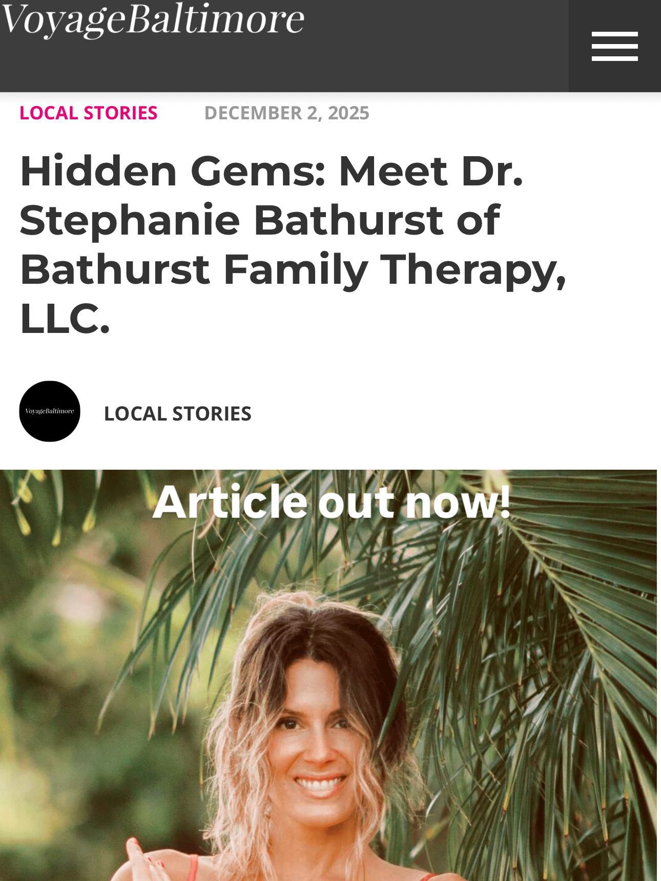 Article in Baltimore Voyage Couples Retreats