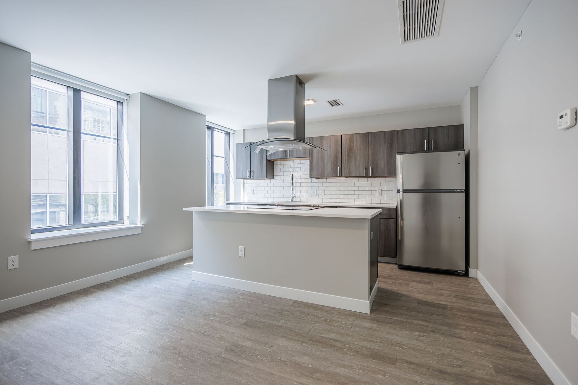 Kitchen with island and stainless steel appliances