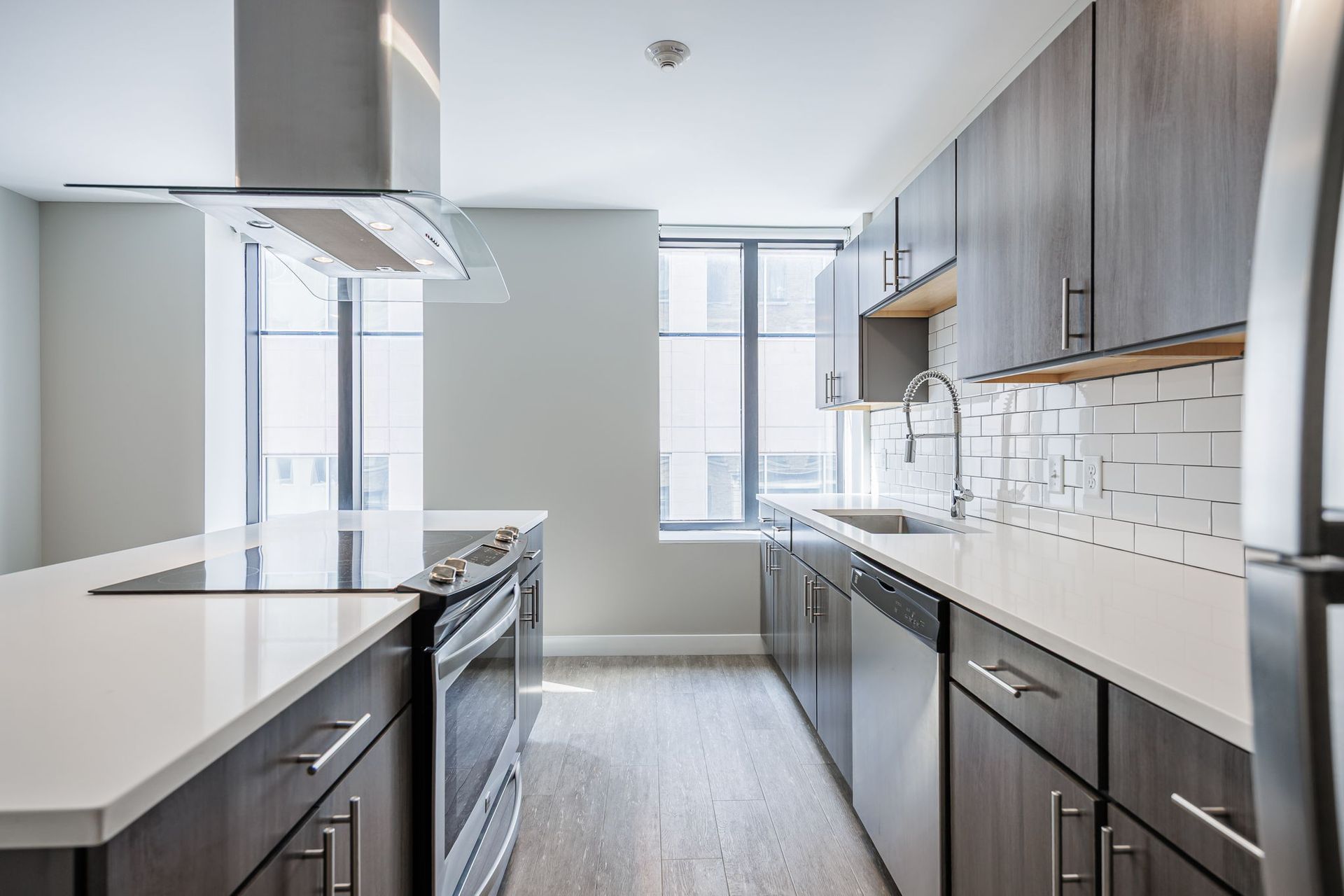 Kitchen with island and stainless steel appliances