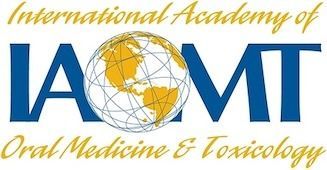 Logo for the International Academy of Oral Medicine & Toxicology with blue and gold text and globe graphic