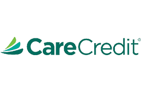 CareCredit logo with green leaf icon and teal text on white background