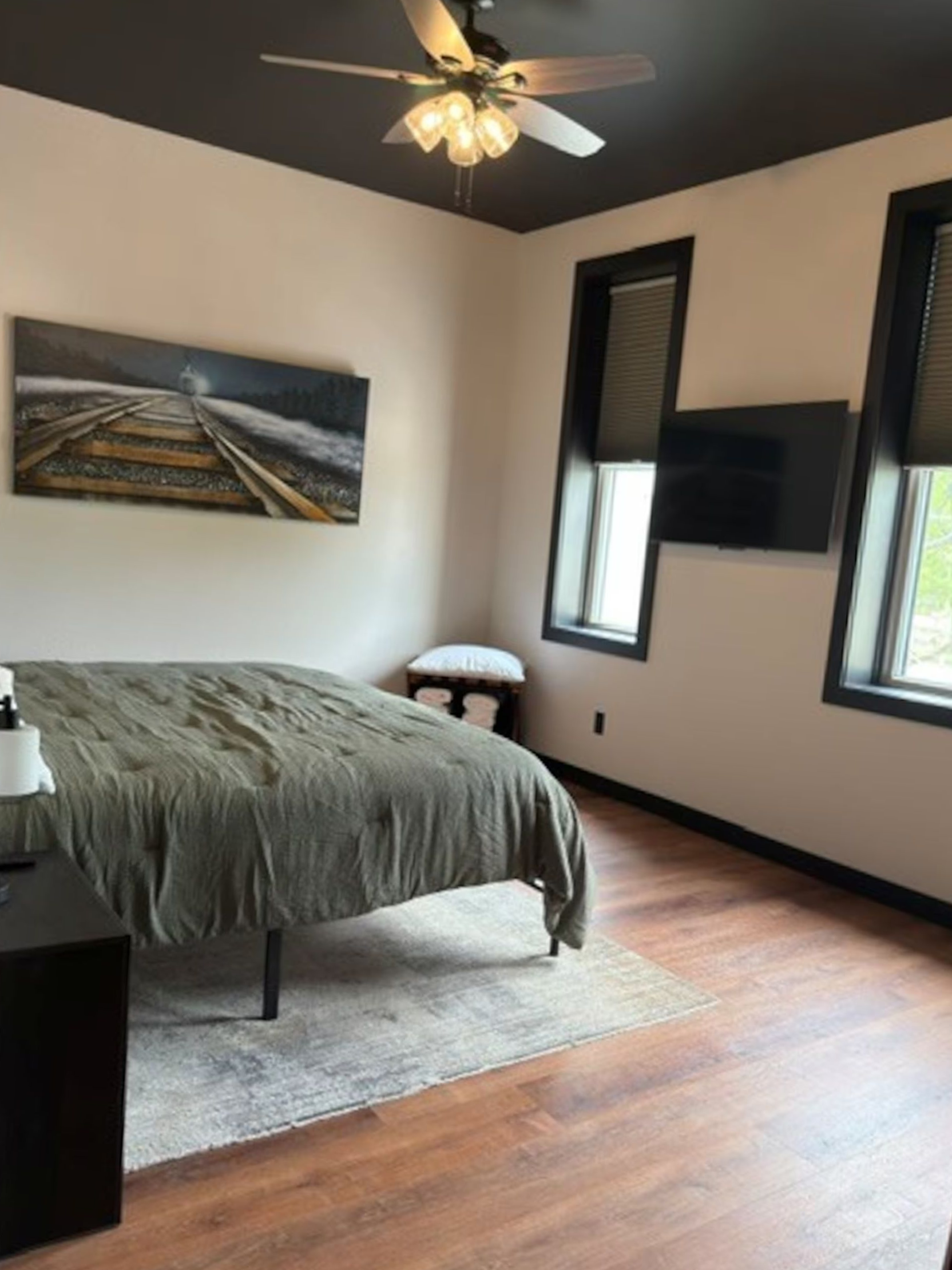 Unit 1 bedroom with industrial design details