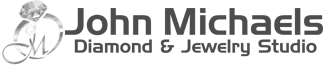 John Michaels Diamond & Jewelry Studio logo with diamond graphic and gray text