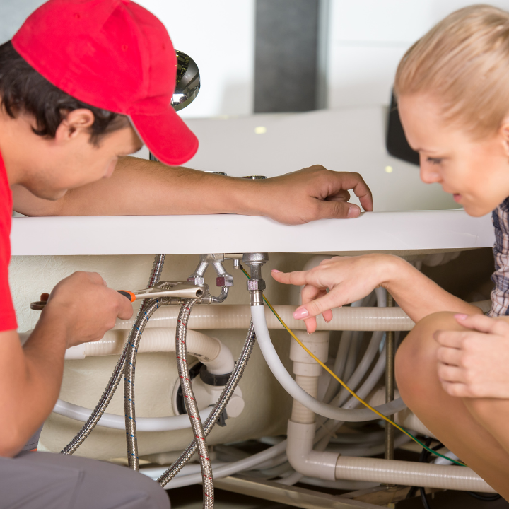 Plumber in Westminster Colorado helping customer understand where their leak is coming from.