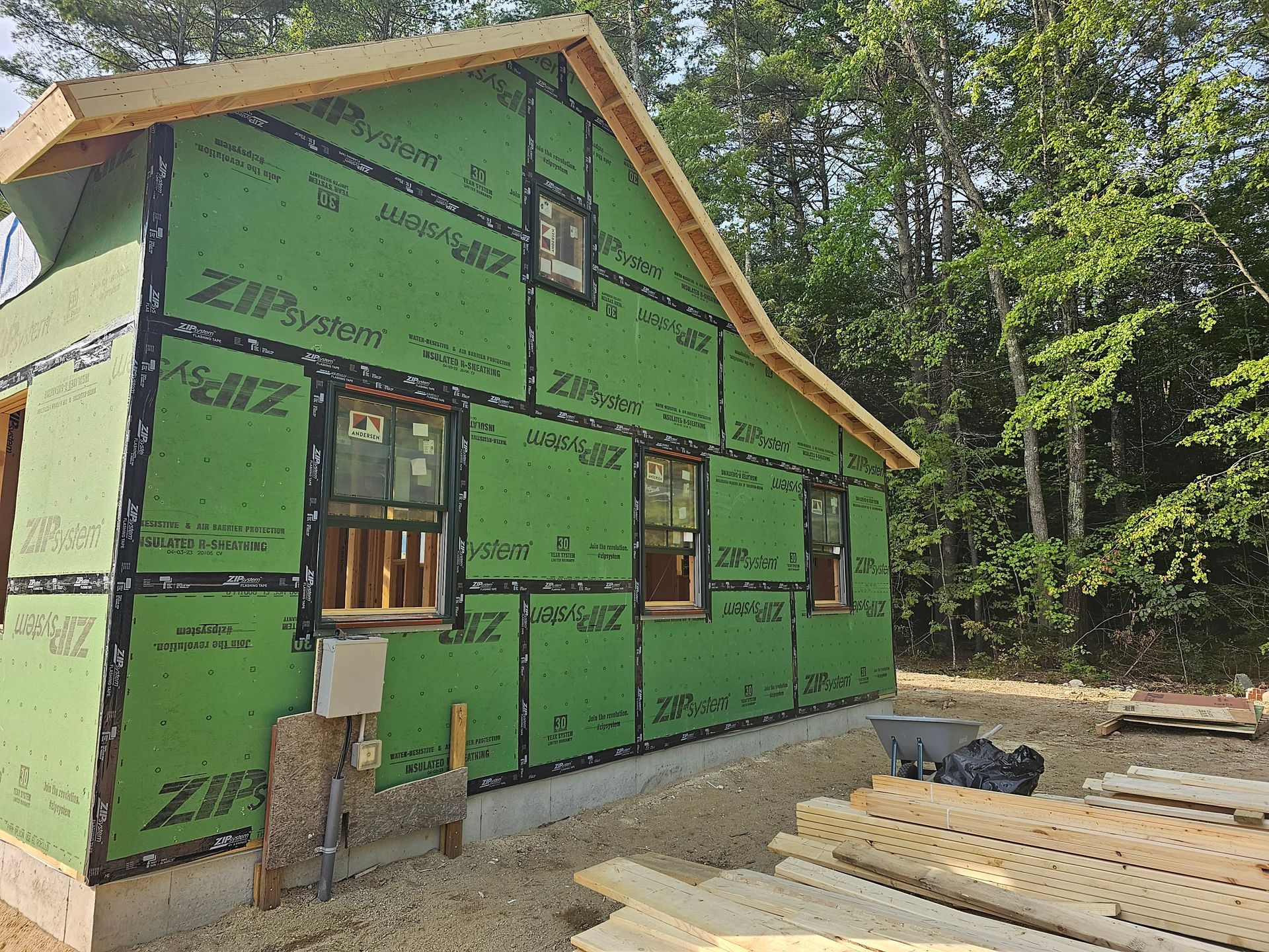 a house that is being built with zip system