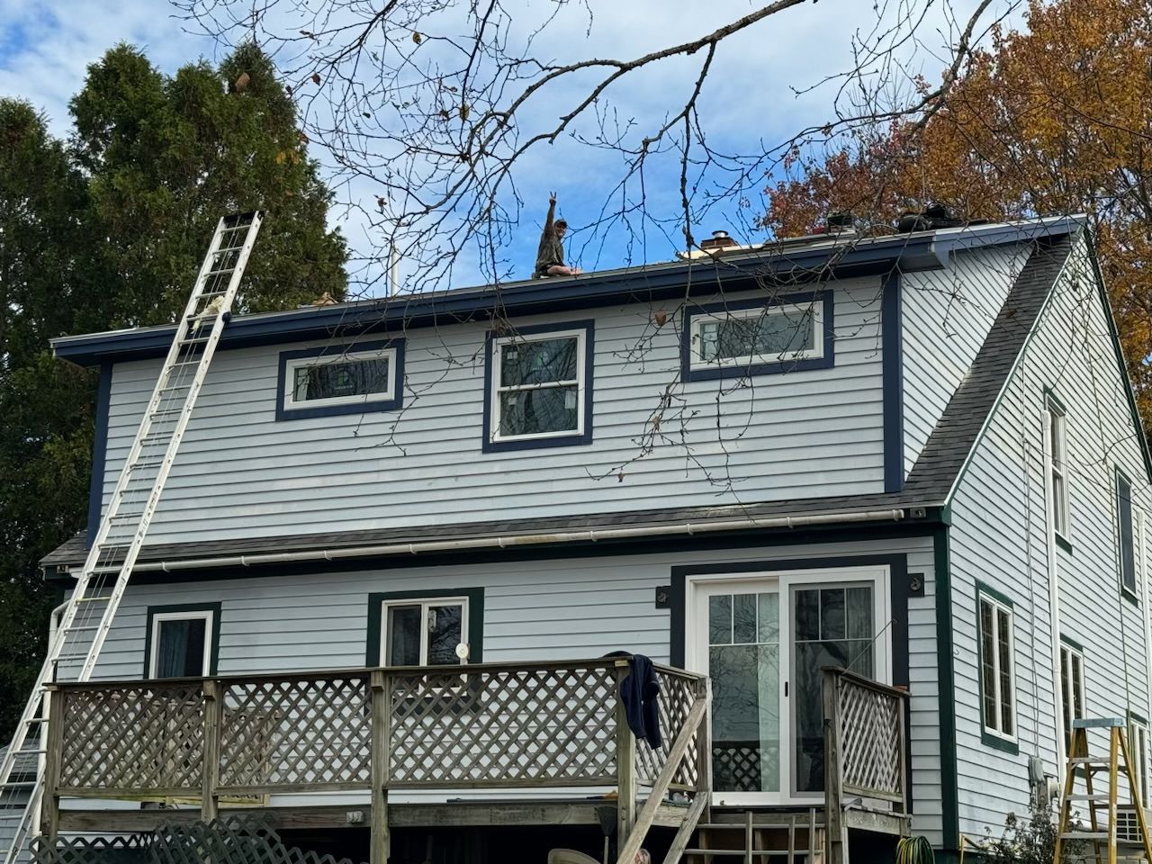 a newly built addition with a shed dormer