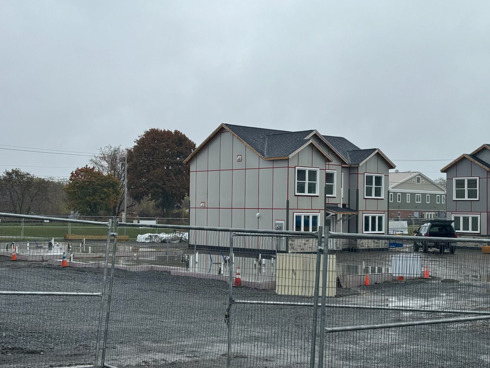 a view of a newly constructed multi family commercial building