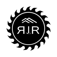 a black and white sawblade with roof lines logo