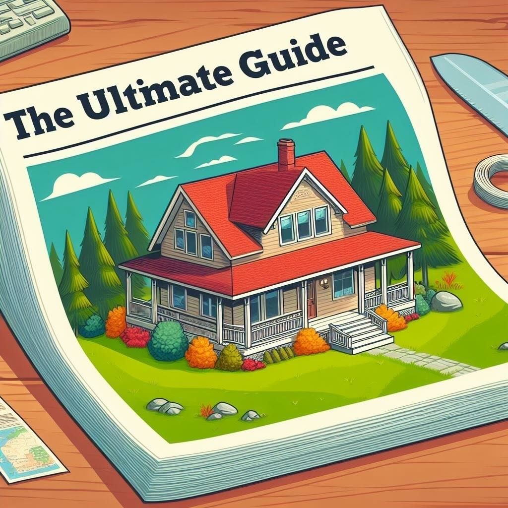 a cartoon image of a newspaper that says the ultimate guide with an image of a home with a red roof