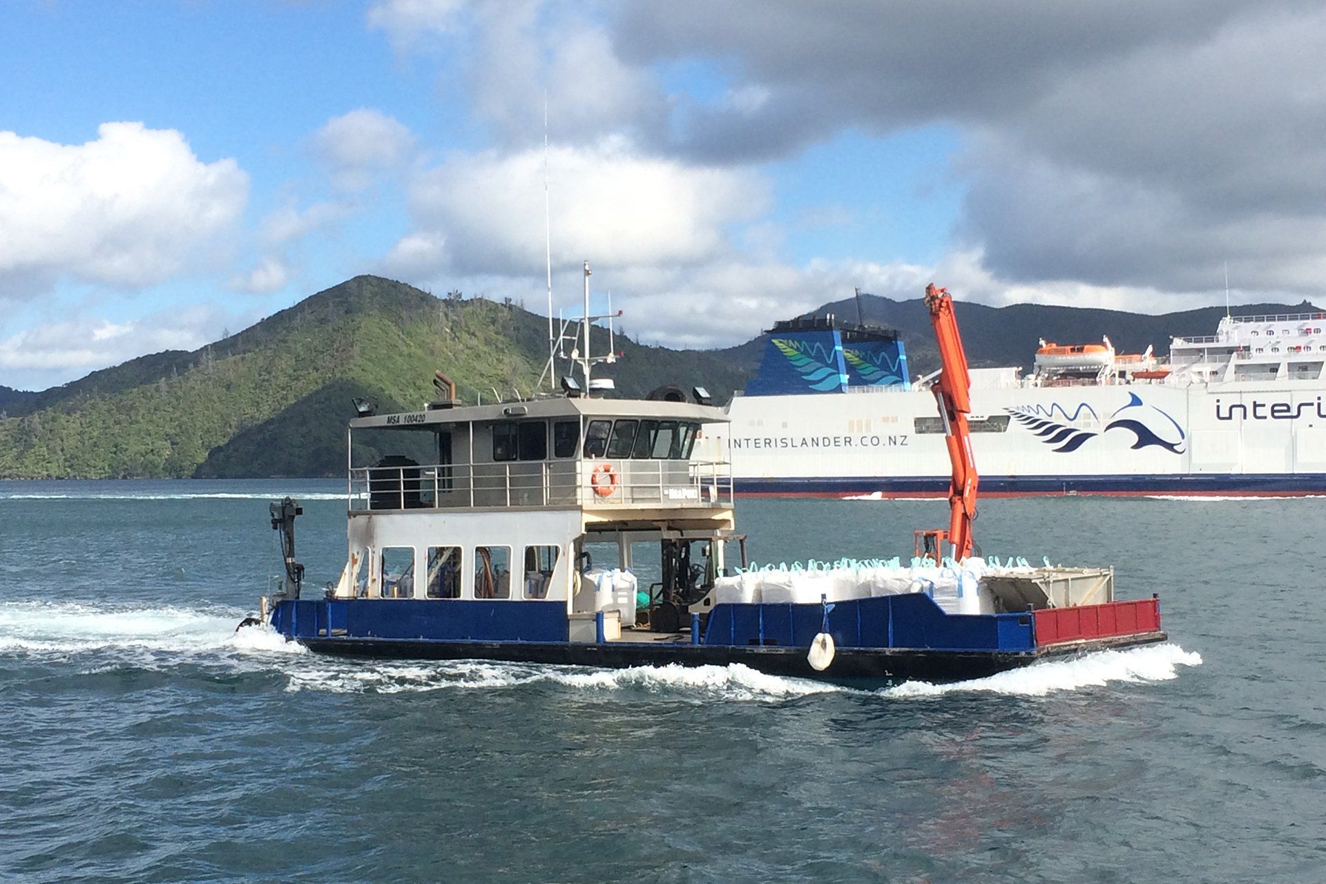 Ngapuhi barge for O'Donnell Park Barging Ltd in Picton NZ
