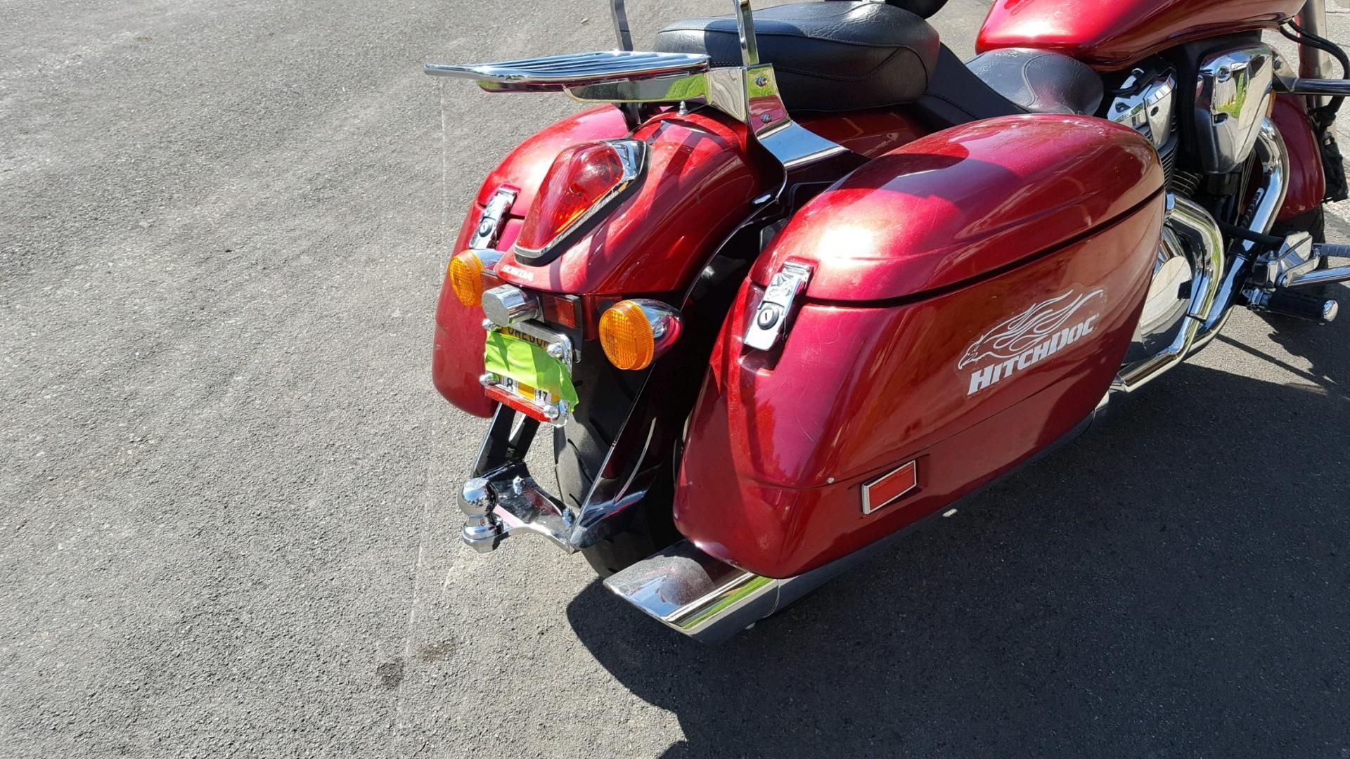 HitchDoc tow bar on red motorcycle