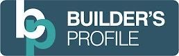 A blue button that says builder 's profile on it.