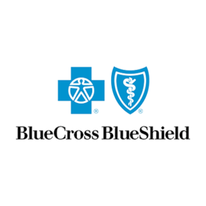 A blue cross blue shield logo with a cross and shield