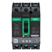 Schneider Electric PowerPact T circuit breaker, black and green with an 