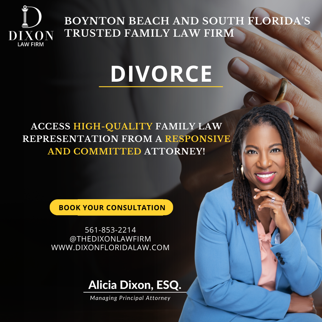 An advertisement for a divorce lawyer in boynton beach and south florida
