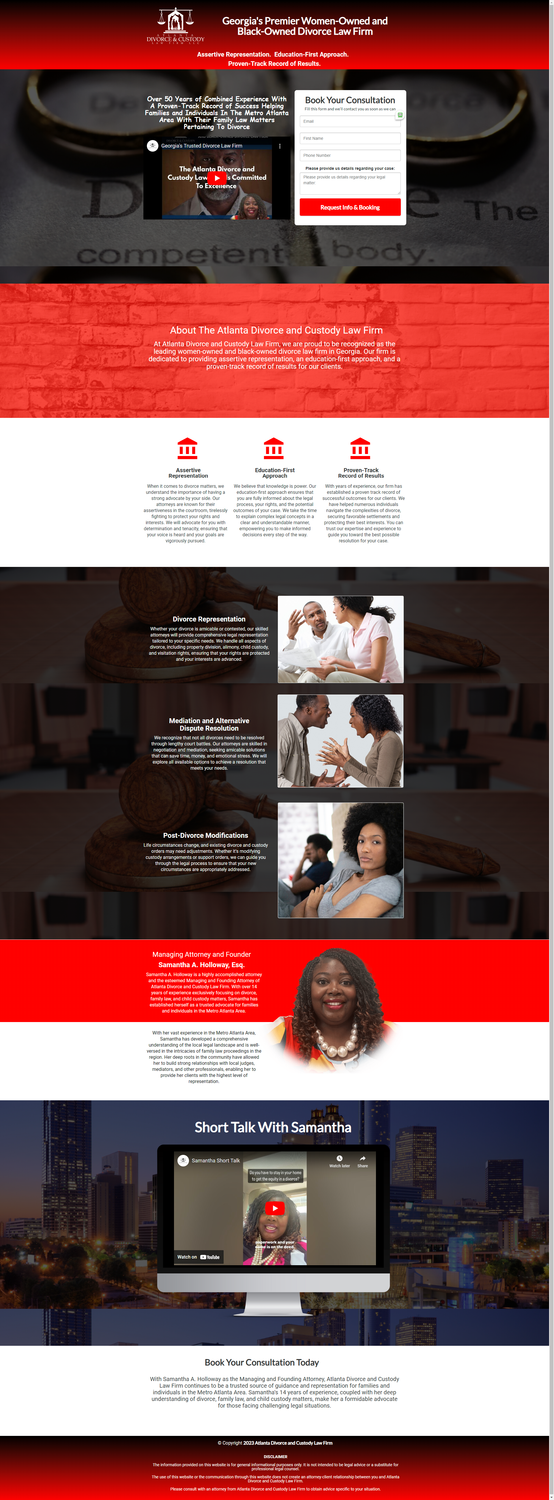 A screenshot of a landing page for a website.