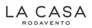 Logotipo de LA CASA RODAVENTO en texto negro sobre fondo blanco