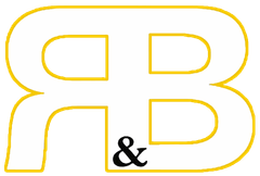 Stylized yellow-outlined &ldquo;RB&rdquo; letters with a black ampersand centered below.