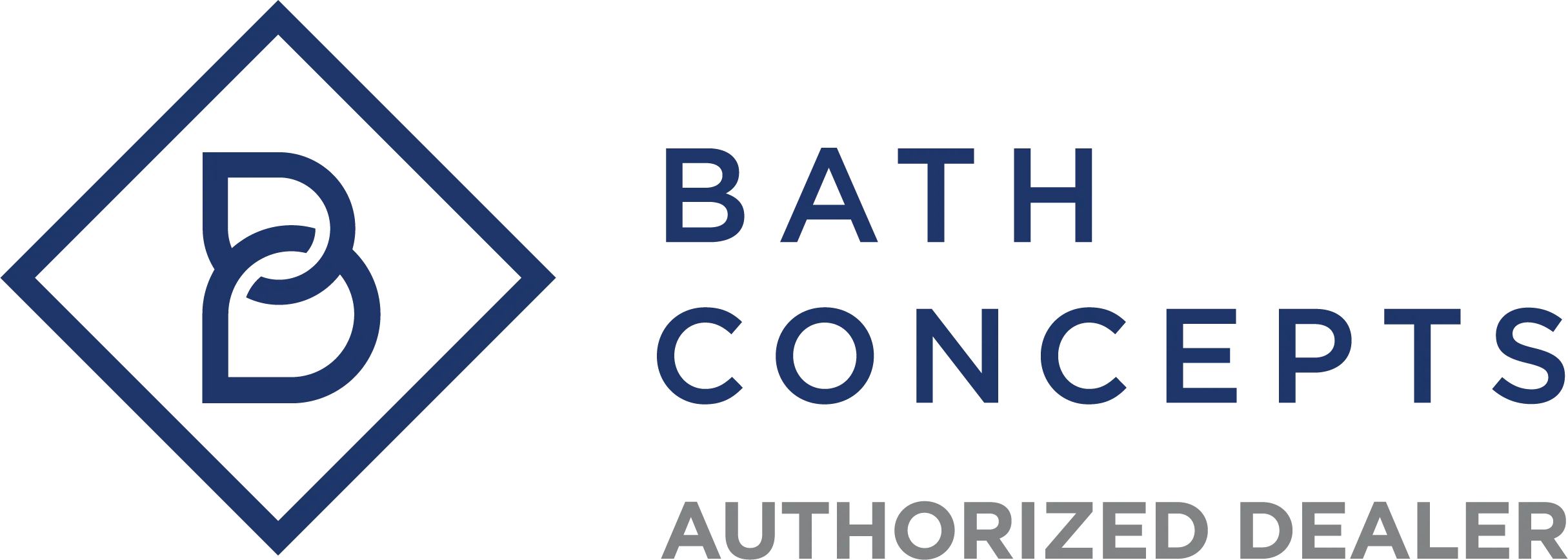 Bath Concepts logo with blue geometric B icon and “BATH CONCEPTS” text, authorized dealer