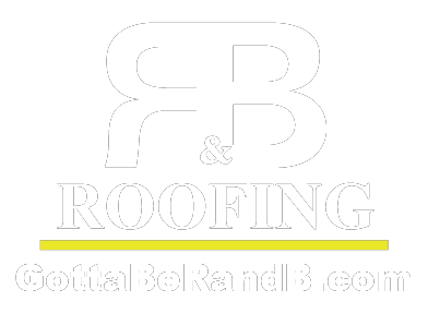 FB Roofing logo with white text and a yellow underline, featuring GottalBeRandB.com