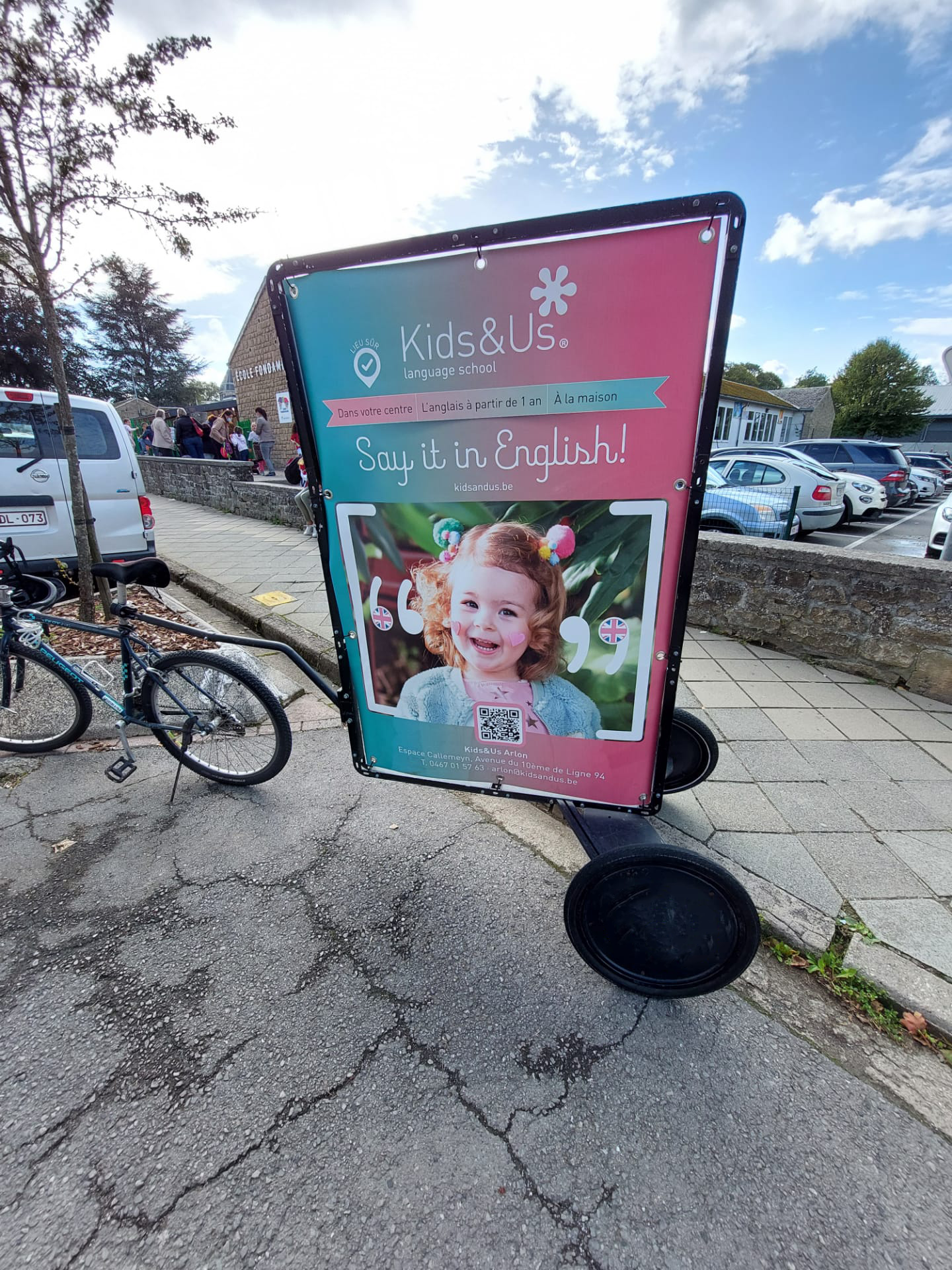 Vélo publicitaire - campagne de street marketing en belgique