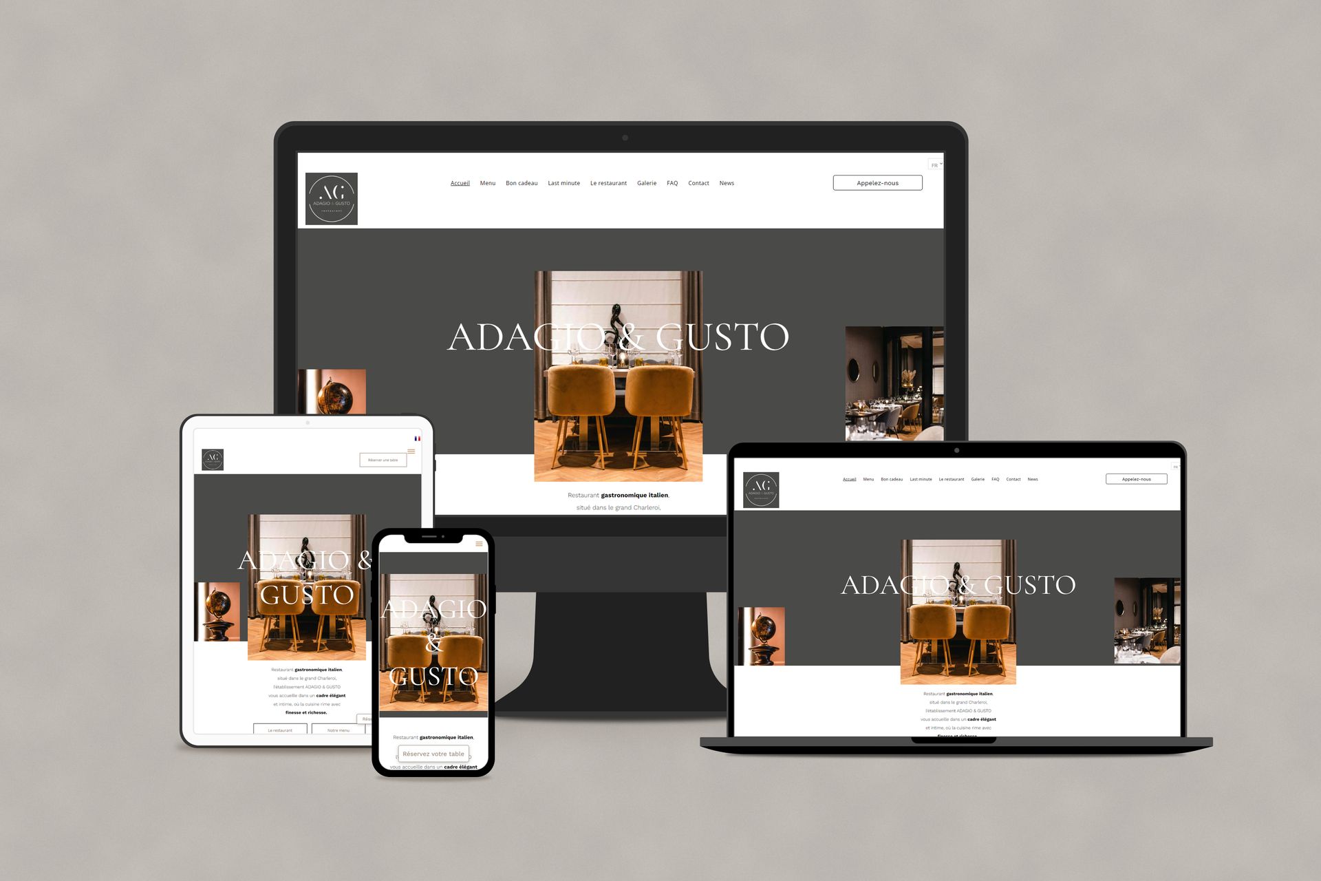 Versus communication - agence de communication digitale - Projet site internet Adagio et Gusto