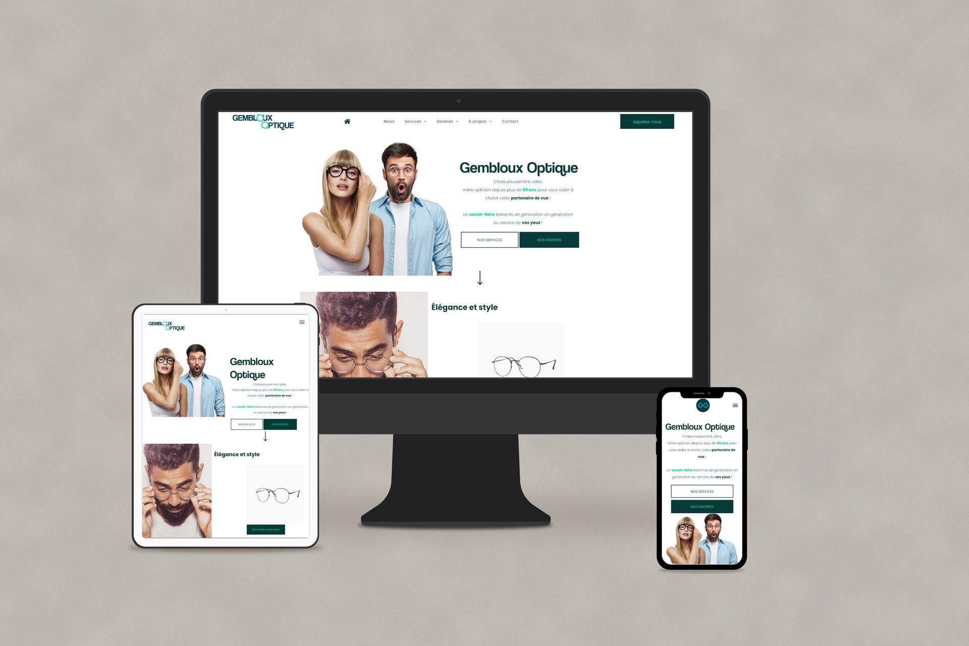 Versus communication - agence de communication digitale - Projet site internet Gembloux Optique