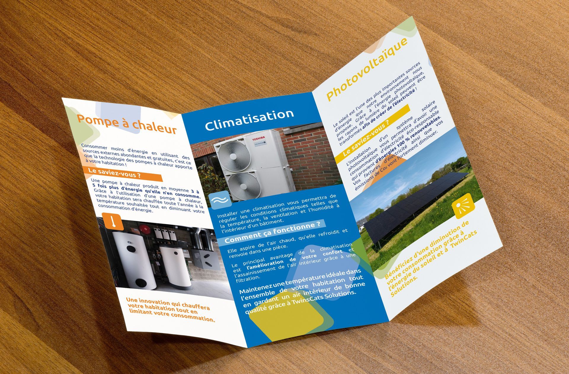 Brochure twin cats solution belgique créée par l'agence VERSUS Communication 