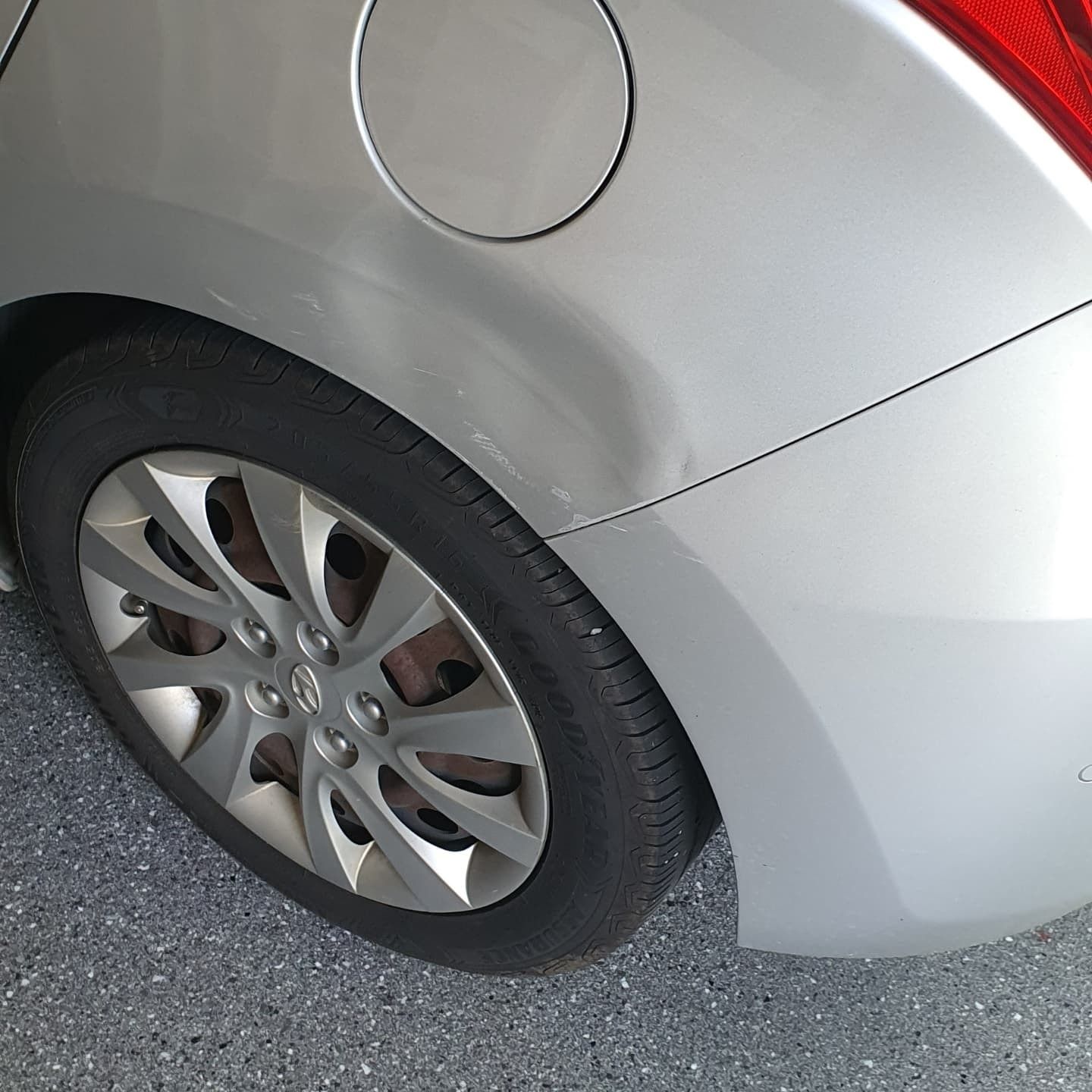 back left damaged rear
