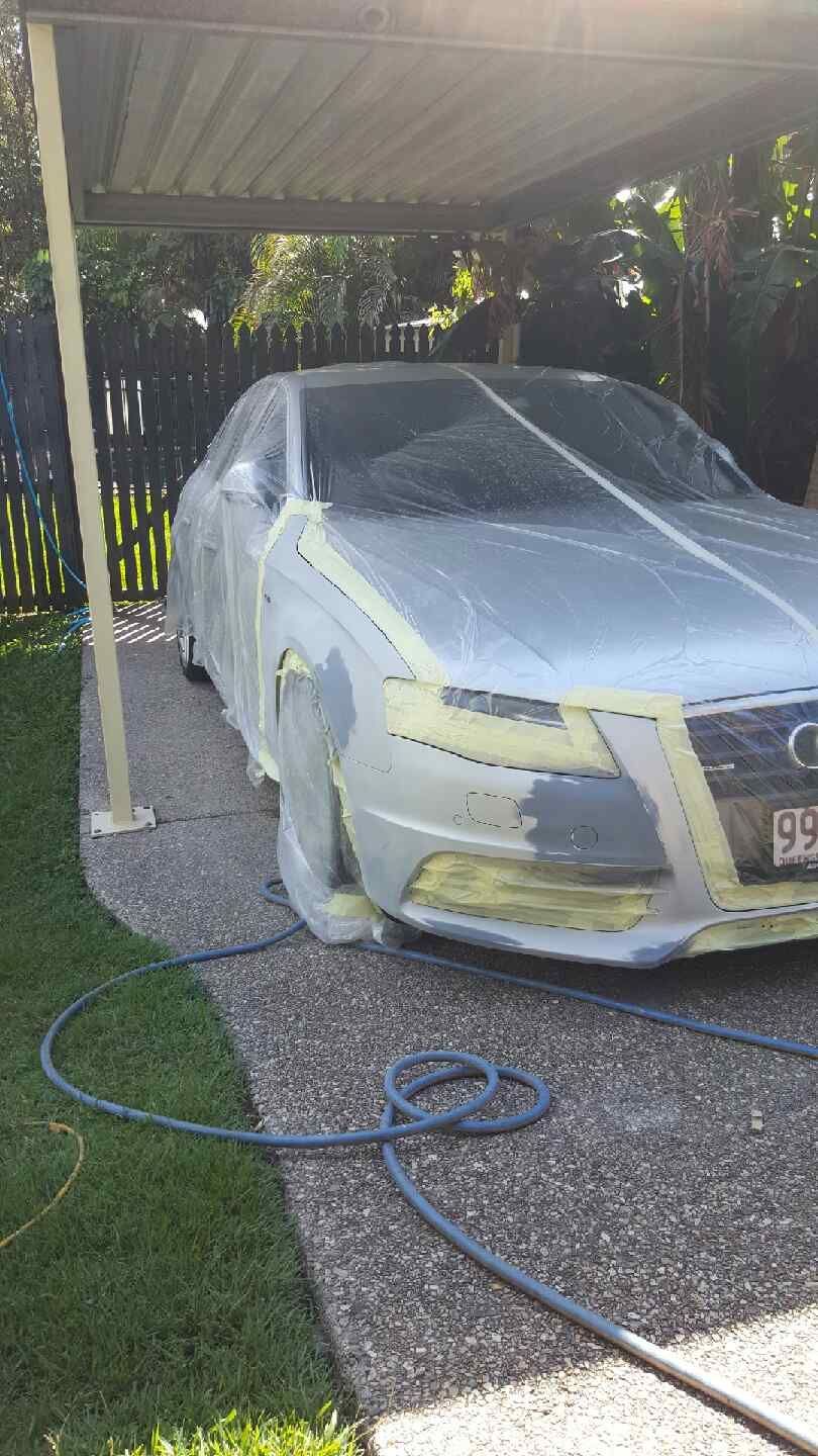 paint repairs on white vehicle